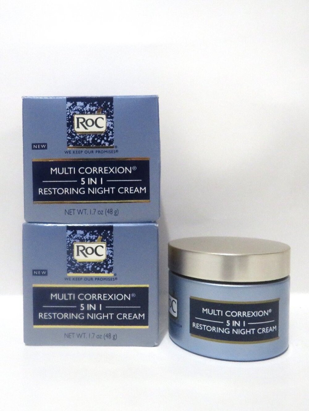ROC MULTI CORREXION 5 IN 1 RESTORING NIGHT CREAM 1.7 OZ 2 PC LOT